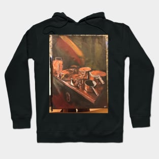 Copper Pots on a Kitchen Range Hoodie